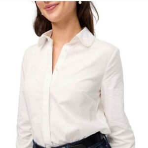 J.Crew,NWT,  Women's Button-Up Shirt With Pearl Collar Size M